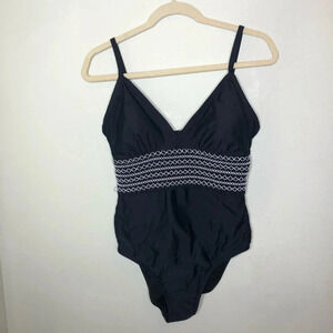 Kona Sol Smocked Detail Swimsuit Medium